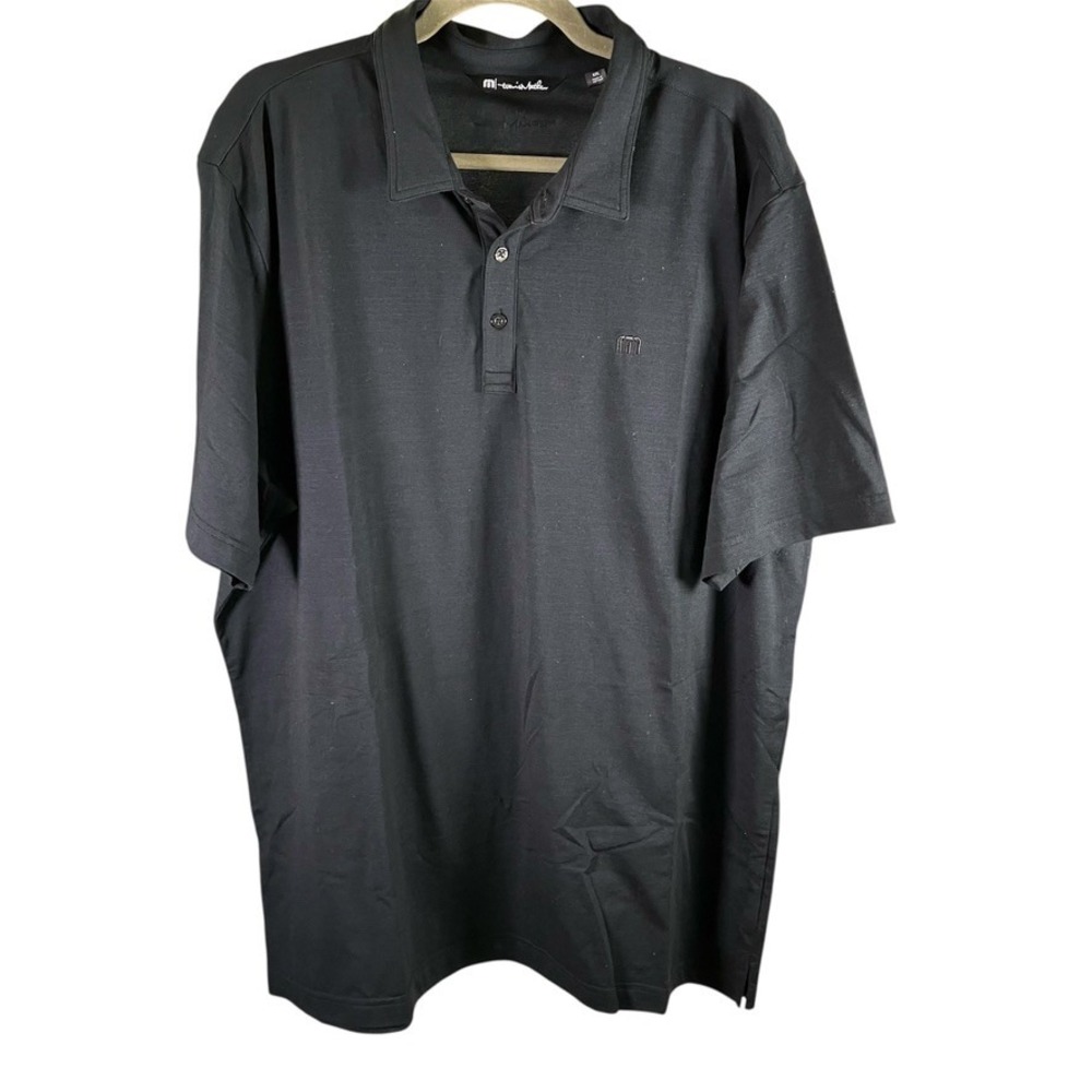 Travis Mathew Mens Black Golf Polo Shirt XXL Short Sleeve‎ Casual